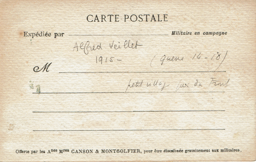 Petit village près du Front — verso
